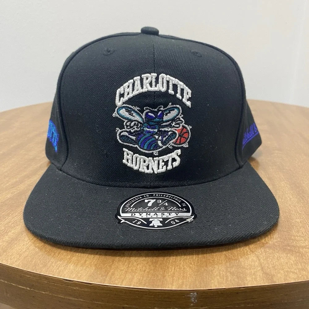 Mitchell‎ & Ness Charlotte Hornets NBA Logo History HWC 7 3/4 Hat Cap basketball